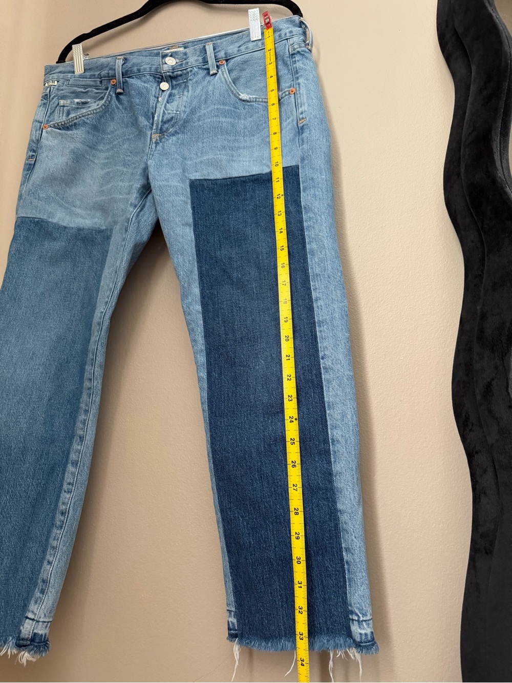 Citizens Of Humanity Two-Tone Boyfriend Jeans in Light and Medium Blue - Picture 16 of 16